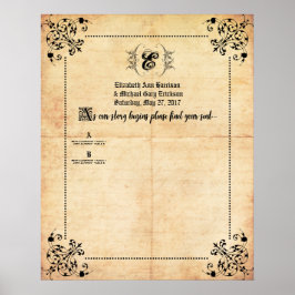 Märchenhafte Hochzeitskarte Poster