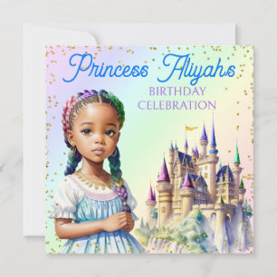 Märchenhafte Pastell-Prinzessin Fantasy-Regenbogen Einladung