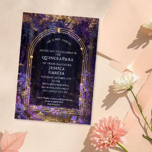 Märchenhafte Sommer-Enchanted Forest Quinceañera Einladung