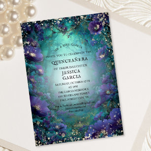 Märchenhafte Sommerfee Verzauberter Wald Quinceañ Einladung