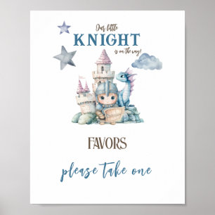 Märchenhafte Träumerische Drachenritter Baby Showe Poster