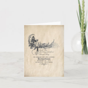 Märchenhafte Vintage-Hochzeit Danksagungskarten Dankeskarte