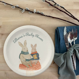 Märchenhafte Waldtiere Freunde Baby Shower Hasen Pappteller