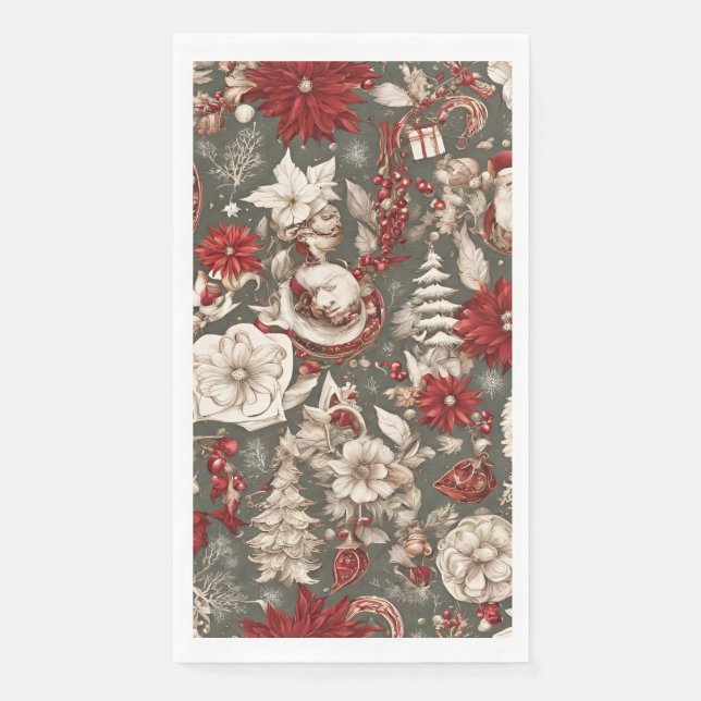 Märchenhafte Weihnachtsdekorationen, Blume Serviette (Vorderseite)