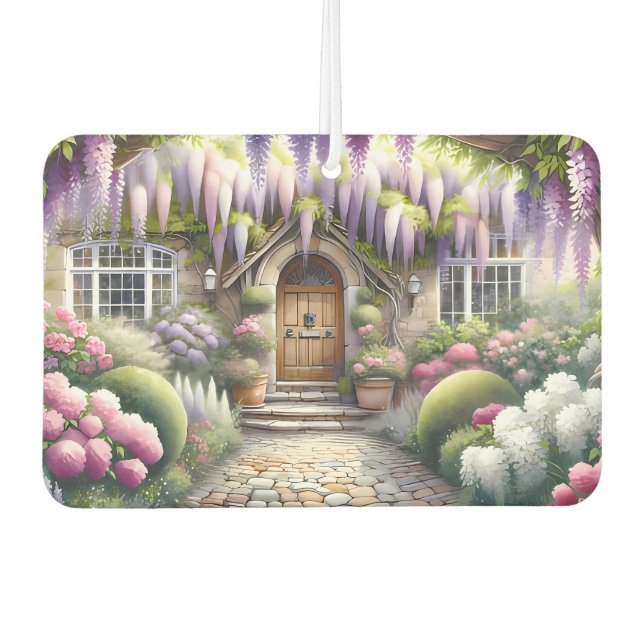 Märchenhafter Cottage-Gartenweg Autolufterfrischer (Vorderseite)
