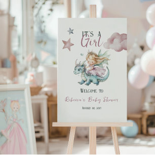 Märchenhafter Traum-Drache Rosa Prinzessin Baby Sh Poster