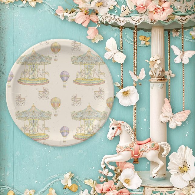 Märchenhafter Vintager Vergnügungspark Pappteller (Von Creator hochgeladen)