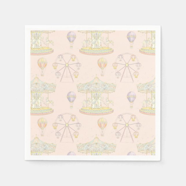 Märchenhafter Vintager Vergnügungspark Serviette (Vorderseite)