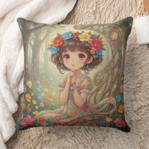 Märchenhaftes Anime-Mädchen  Kissen