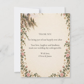 Märchenhaftes Feen Schloss Rosen Hochzeit Danke