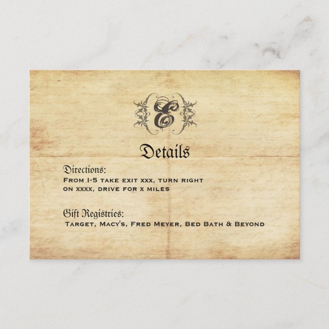 Märchenhauskarte für Hochzeiten Begleitkarte (Vorderseite)