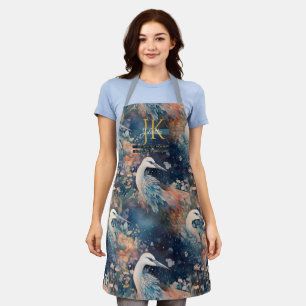 Märchenhirnblaue Farbtöne für Monogram Schürze