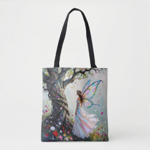 Märcheninspirierte Fee und fantastischer Baum Tasche