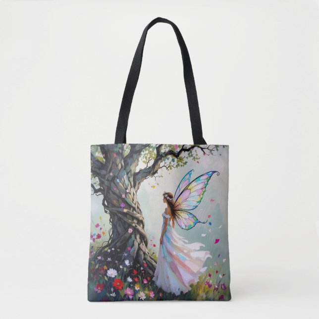Märcheninspirierte Fee und fantastischer Baum Tasche (Vorderseite)