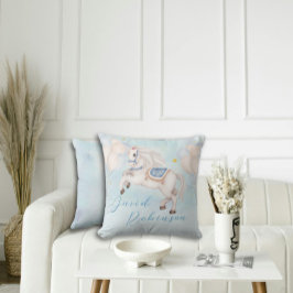 Märchenjunge Pony Blue Ballons Stars Kissen