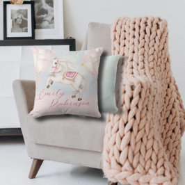 Märchenjunge Pony Rosa Ballons Stars Kissen