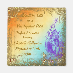Märchenland-Kaninchen-Save the Date Baby-Dusche Magnet