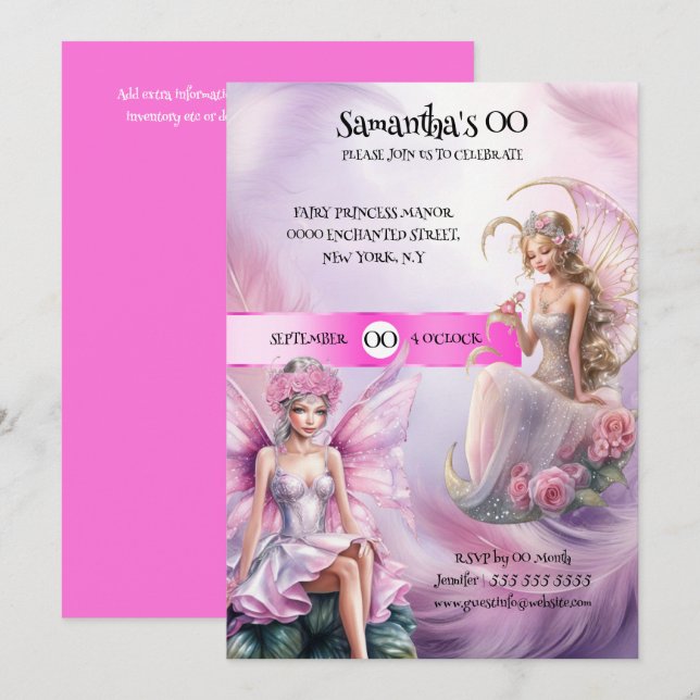 Märchenmädchen aus der Mythologie der Märchenprinz Einladung (Vorne/Hinten)