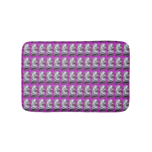 Märchenmuster auf Lavendel Badematte (Vorderseite)