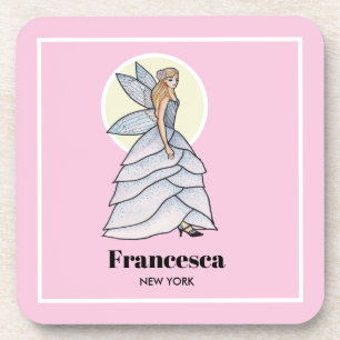 Märchenprinzessin Blütenkleid Modeillustration Getränkeuntersetzer