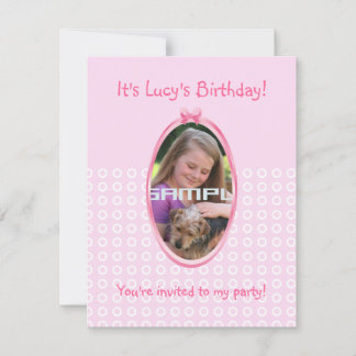 Märchenprinzessin in Pink-Birthaday-Party Einladung