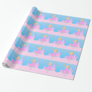 Märchenprinzessin in Pink-Birthaday-Party Geschenkpapier