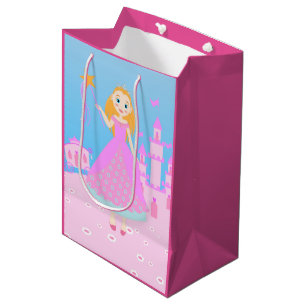 Märchenprinzessin in Pink-Birthaday-Party Mittlere Geschenktüte