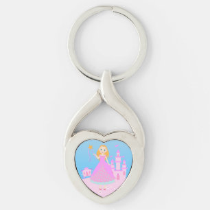 Märchenprinzessin in Pink-Birthaday-Party Schlüsselanhänger