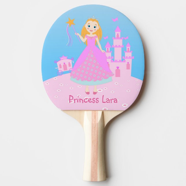 Märchenprinzessin in Pink-Birthaday-Party Tischtennis Schläger (Vorderseite)