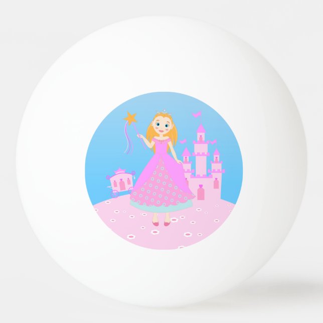 Märchenprinzessin in Pink-Birthaday-Party Tischtennisball (Vorderseite)