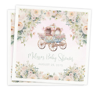 Märchenprinzessin Kutsche Mädchen Wasserfarbe Flor Serviette