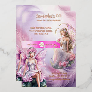 Märchenprinzessin, pinkfarbene Märchenmädchen Folieneinladung