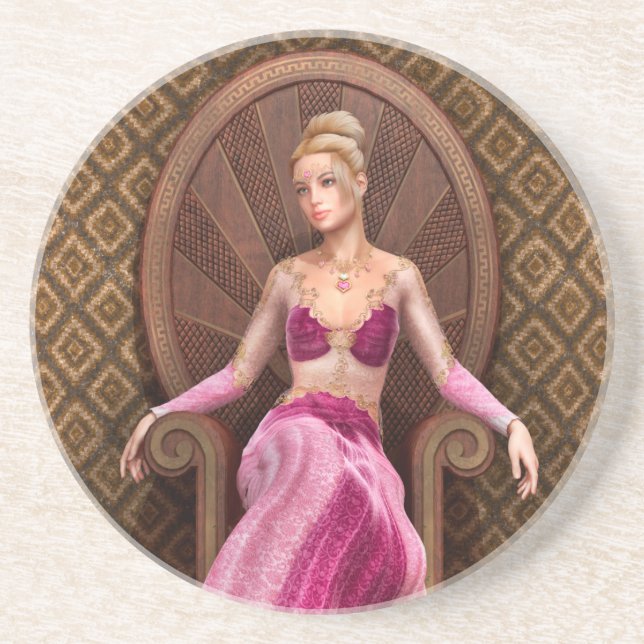 Märchenprinzessin Sandstein Untersetzer (Vorne)