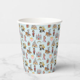 Märchenprinzessin und Rittermuster Papier-Cup Pappbecher