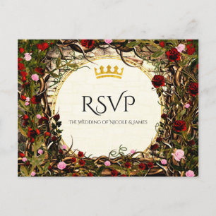 Märchenprinzessin Vintage Briar Rose RSVP Einladungspostkarte