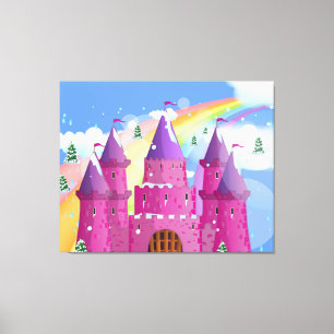 Märchenschloss Regenbogen Leinwanddruck