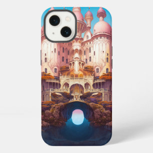 Märchenschloss Rosa Weiß Gold Fantasy Kunst iPhone Hülle