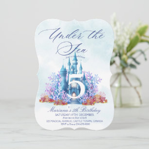 Märchenschloss Unterwasser Wasserfarben Geburtstag Einladung