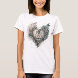 Märchenschwäne im Herzen der Feathered T-Shirt