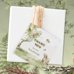 Märchenwald Bärchen Wartet Platz Babyparty Geschenkanhänger