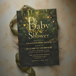Märchenwald Laternen Baby Shower Einladung