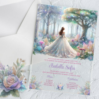 Märchenwald Quinceañera Acryleinladungen