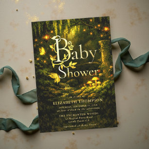 Märchenwald Verzauberter Wald Magische Babyparty Einladung