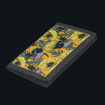 Märchenwren und Mohn in Gelb Trifold Geldbörse<br><div class="desc">Märchen und Mohnchen,  nahtlos gezeichnet Muster auf Illustrator.</div>