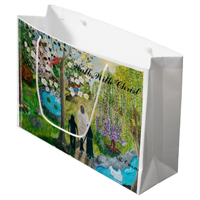 Marcher Avec Christ Grand Sac Cadeau (Devant Angle)