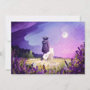 Marcher avec une carte postale d'ami