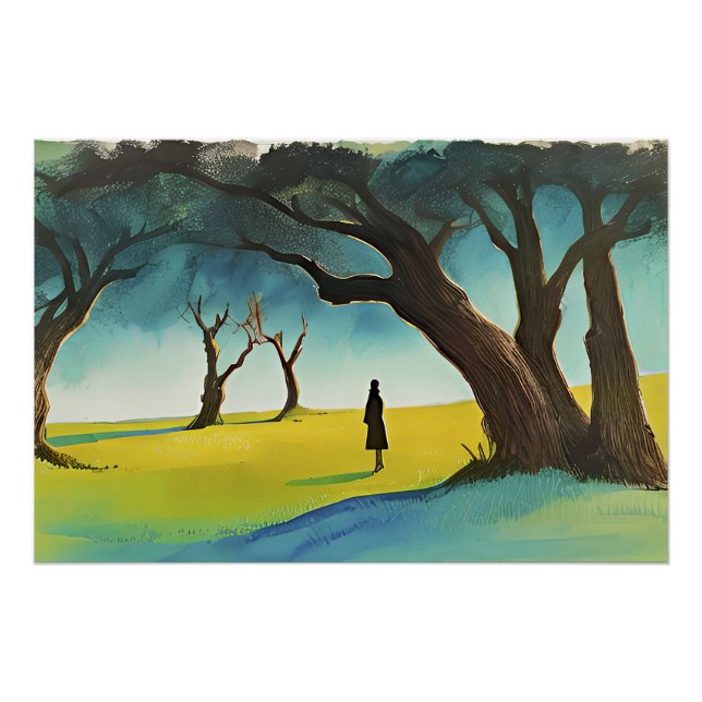 Marcher dans la forêt Poster glacé (Devant)