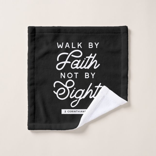 "Marcher par la foi" Bible Verse Typographie Desig (Gant de toilette)