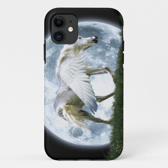 Marcher Pegasus & Pleine lune Imaginaire Coque Art (Dos)