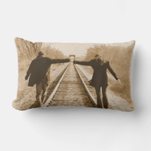 Marchez les Rails ensemble - Coussin romantique